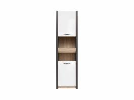 Книжкова шафа BRW EXECUTIVE REG2D1S/22/6 Сірий волфрам/дуб сан ремо/білий блиск, фото