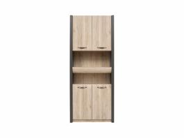 Книжкова шафа BRW EXECUTIVE REG4D1S/22/9 Сірий волфрам/дуб сан ремо, фото