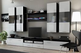 Стенка CAMA DREAM I Черный матовый / Белый глянец, фото