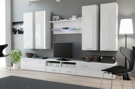 Стенка CAMA DREAM III Белый матовый / Белый глянец, фото