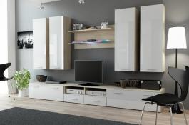 Стенка CAMA DREAM III Дуб Сонома / Белый глянец, фото