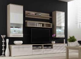 Стенка CAMA LUNA Дуб Сонома / Белый глянец, фото