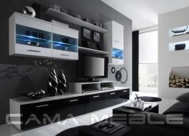 Стінка CAMA LOGO II білий матовий/чорний глянець, фото