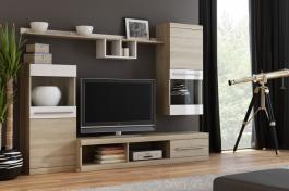 Стенка CAMA NICK Дуб Сонома / Белый глянец, фото