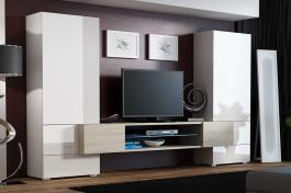 Стенка CAMA TORI Белый матовый / Белый глянец / Дуб Сонома, фото