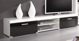 Тумба ТВ CAMA SAMBA Белый матовый/Черный глянец, фото