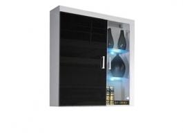 Витрина навесная CAMA SAMBA Белый матовый/Черный глянец, фото