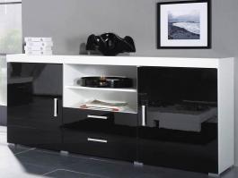 Комод CAMA SAMBA Белый матовый/Черный глянец, фото