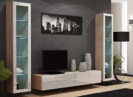 Вітрина навісна CAMA VIGO дуб сонома/білий глянець, фото