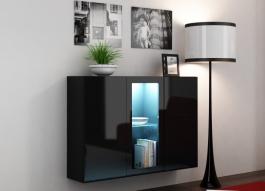 Комод CAMA VIGO чорний матовий/чорний глянець, фото