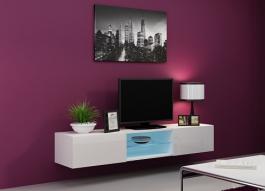 Тумба ТВ CAMA VIGO GLASS білий матовий/білий глянець, фото