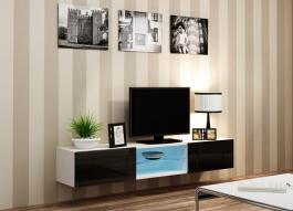 Тумба ТВ CAMA VIGO GLASS білий матовий/чорний глянець, фото