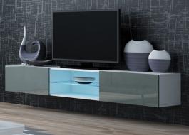 Тумба ТВ CAMA VIGO GLASS Белый матовый / Серый глянец, фото