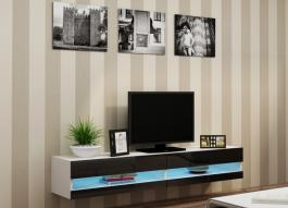 Тумба ТВ CAMA VIGO NEW Белый матовый / Черный глянец, фото