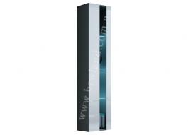 Витрина открытая навесная CAMA VIGO NEW Серый матовый / Белый глянец, фото