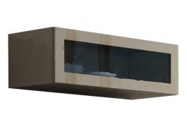 Витрина навесная стекло CAMA VIGO Латте матовый / Латте глянец, фото