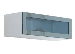 Витрина навесная стекло CAMA VIGO Белый матовый / Серый глянец, фото