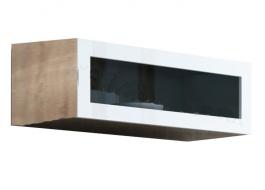 Витрина навесная стекло CAMA VIGO Дуб Сонома / Белый глянец, фото