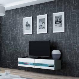 Тумба ТВ CAMA 140 VIGO NEW Сірий матовий/білий глянець, фото