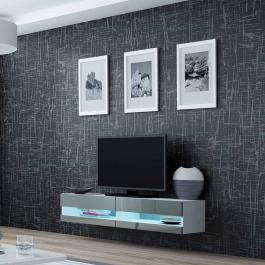 Тумба ТВ CAMA 140 VIGO NEW Белый матовый / Серый глянец, фото