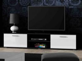 Тумба ТВ CAMA 180 SOHO чорний матовий/білий глянець, фото