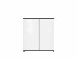 Комод BRW GRAPHIC S343 KOM2D/C-SZW/BLP Серый вольфрам/Белый глянец, фото