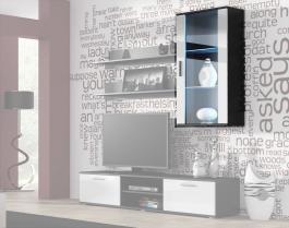 Витрина навесная CAMA SOHO Черный матовый / Белый глянец, фото