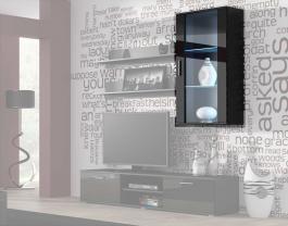 Витрина навесная CAMA SOHO Черный матовый / Черный глянец, фото