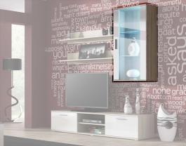 Вітрина навісна CAMA SOHO дуб сонома/білий глянець, фото