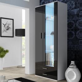 Вітрина CAMA 2D2S SOHO білий матовий/чорний глянець, фото