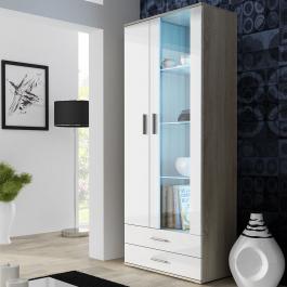 Вітрина CAMA 2D2S SOHO дуб сонома/білий глянець, фото