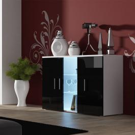 Комод CAMA SOHO Белый матовый / Черный глянец, фото