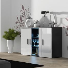 Комод CAMA SOHO чорний матовий/білий глянець, фото