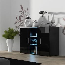 Комод CAMA SOHO чорний матовий/чорний глянець, фото