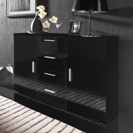 Комод CAMA UNI SOHO Черный матовый / Черный глянец, фото