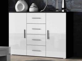 Комод CAMA Uni Черный матовый / Белый глянец, фото