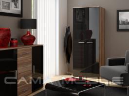 Шкаф универсальный CAMA Слива матовый / Черный глянец, фото