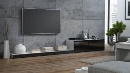 Тумба ТВ CAMA LIFE білий матовий/чорний глянець, фото