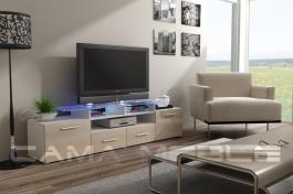 Тумба ТВ CAMA EVORA Белый матовый / Кремовый глянец, фото