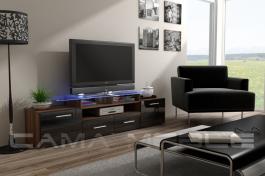 Тумба ТВ CAMA EVORA Слива матовый / Черный глянец, фото