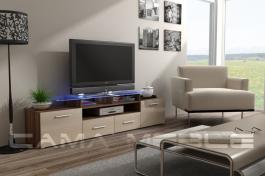 Тумба ТВ CAMA EVORA Слива матовый / Кремовый глянец, фото