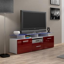 Тумба ТВ CAMA EVORA MINI Белый матовый / Бордо глянец, фото