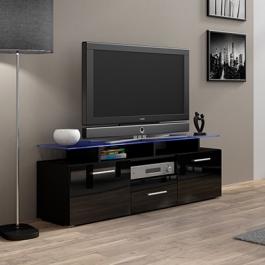 Тумба ТВ CAMA EVORA MINI Черный матовый / Черный глянец, фото