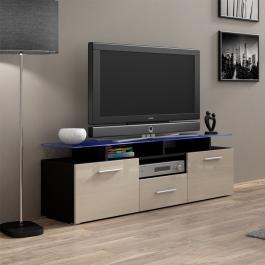 Тумба ТВ CAMA EVORA MINI Черный матовый / Кремовый глянец, фото
