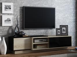 Тумба ТВ CAMA SIGMA 1С з цоколем дуб сонома/чорний, фото