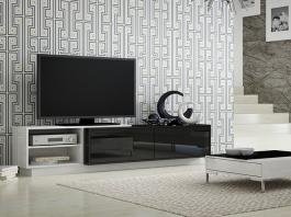 Тумба ТВ CAMA SIGMA 2 з цоколем Чорний / Білий, фото