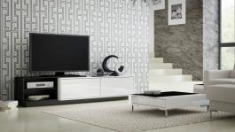 Тумба ТВ CAMA SIGMA 2 з цоколем Білий / Чорний, фото