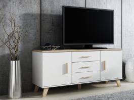 Комод CAMA LOTTA 2D3S Белый / Дуб Сонома, фото