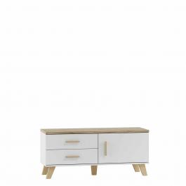 Тумба ТВ CAMA LOTTA 1D2S Белый / Дуб Сонома, фото