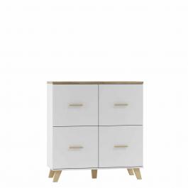 Комод CAMA LOTTA 4D білий/дуб сонома, фото